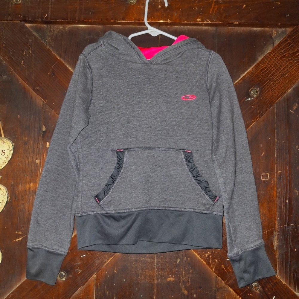 🍀3/15 Champion Gray Hoodie with Pink Accents